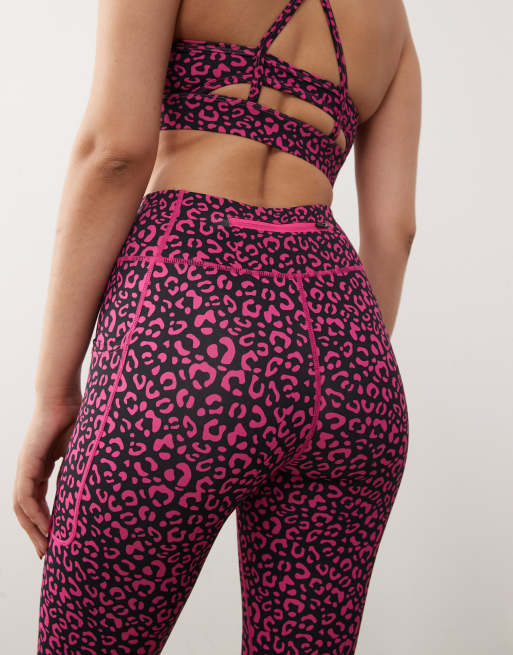 OOSC Infinite high waisted leggings - pink leopard in pink, 3 of 5