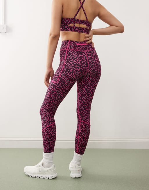 OOSC - Infinite - Leggings a vita alta rosa leopardato, 4 di 5