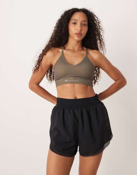 OOSC Medium support infinite sports bra - khaki in khaki - view 1