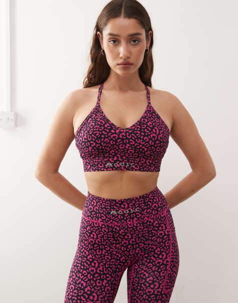 OOSC Medium support infinite sports bra - pink leopard in pink - view 1