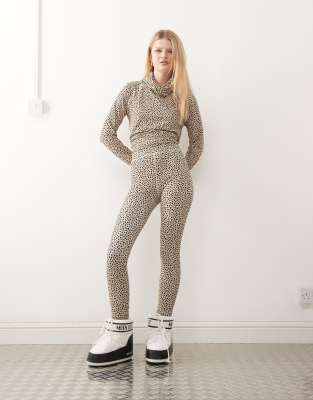 OOSC - Mehrfarbige Baselayer-Leggings für Damen mit Gepardenmuster-Bunt