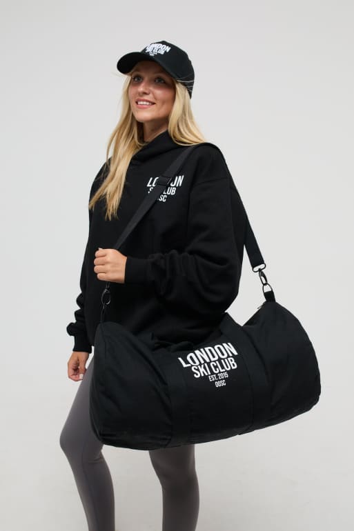 OOSC – Mehrfarbige Beuteltasche in Schwarz mit „London Ski Club“-Schriftzug, 2 von 3