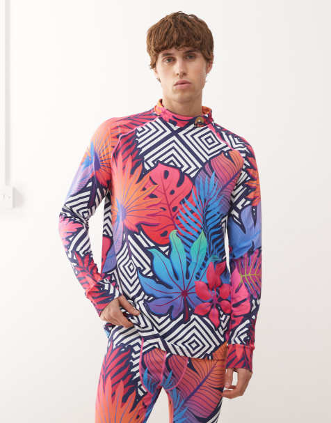 OOSC Men's baselayer top - big poppa in multi - view 1