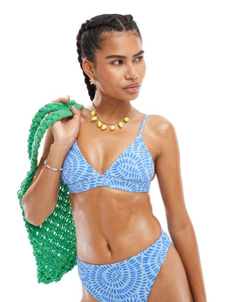 OOSC Moroccan dream mix and match boost 'em up bikini top in blue - view 1