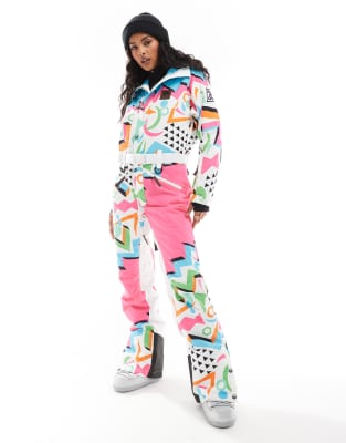 OOSC - Nuts Cracker - Combinaison de ski pour femme - Multicolore-Blanc