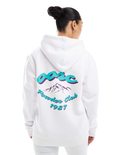 OOSC Powder Club Hoodie in white - view 1