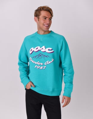 OOSC - Powder Club - Sweatshirt in Aqua-Blau