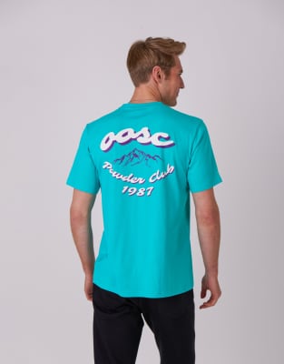 OOSC - Powder Club - T-Shirt in Aqua-Blau