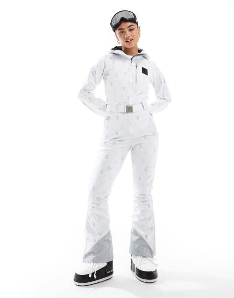 OOSC print chic ski suit in white  - view 1