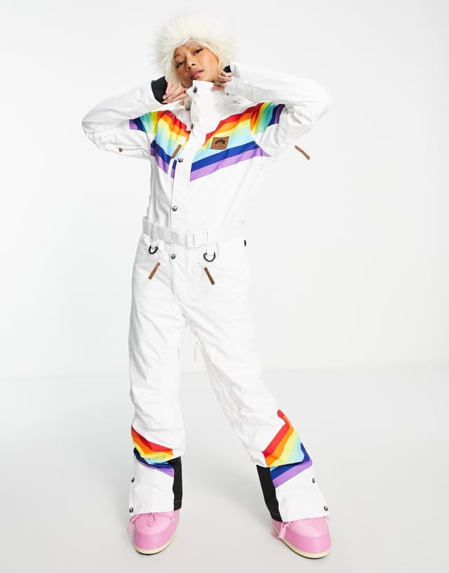 OOSC Rainbow Road ski suit in white