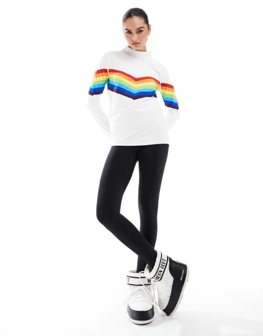 OOSC - Rainbow Road - Top baselayer da sci multicolore da donna 