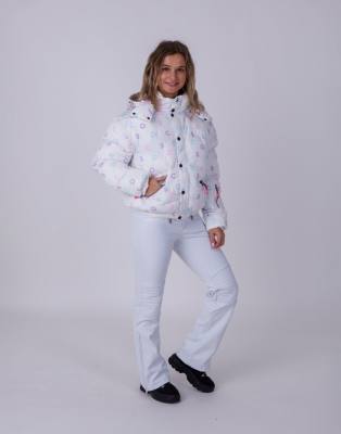 OOSC - Schicke Steppjacke in Weiß mit OOSC-Print