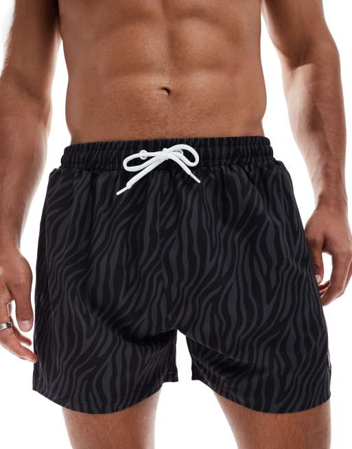 OOSC - Short de bain à imprimé tigré - Noir, 3 de 5