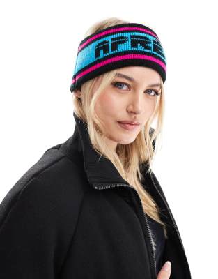 Oosc Ski Headband Pink Blue In Black