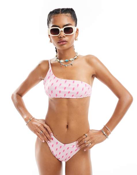 OOSC Strike of luck mix and match v-cut bikini bottoms in pink - view 1