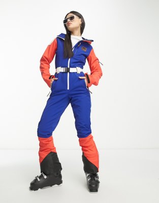 OOSC Tighty ski suit in blue/ red - ASOS Price Checker