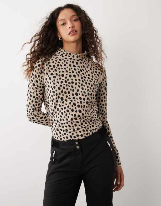 OOSC - Top baselayer da donna multicolore con stampa effetto ghepardo