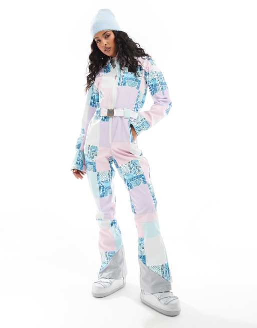 OOSC - Tuta da sci elegante patchwork multicolore 