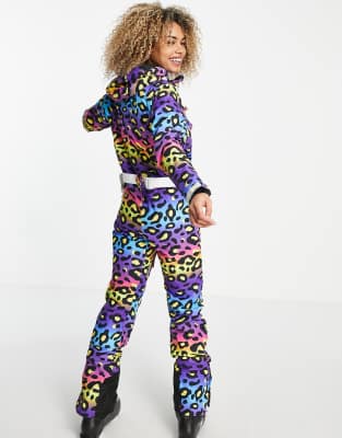 leopard ski suit