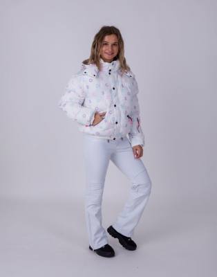 Oosc White  Print Chic Puffer Jacket