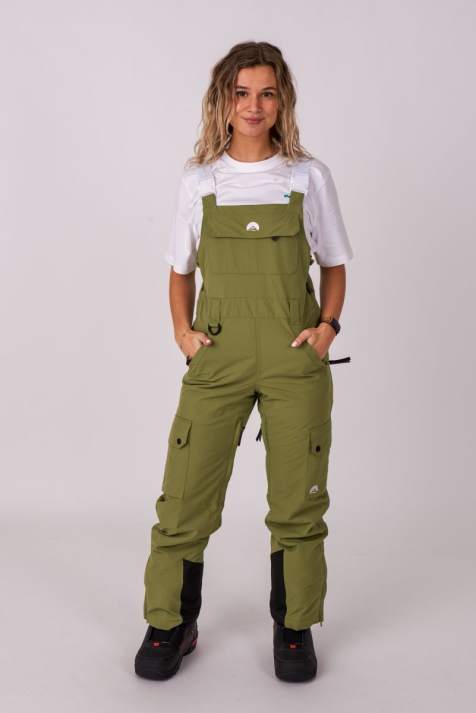 OOSC Yeh girl bib pant khaki in khaki - view 1