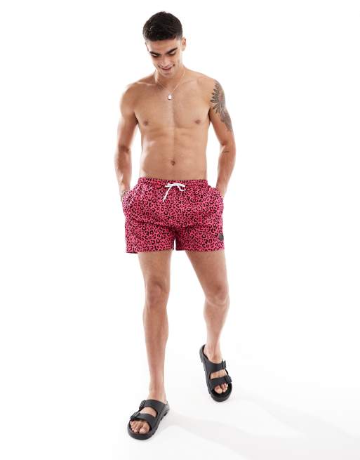 OOSC - Zwemshort voor heren in roze luipaardprint, 4 van 5