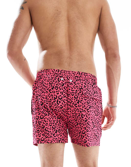 OOSC - Zwemshort voor heren in roze luipaardprint, 5 van 5
