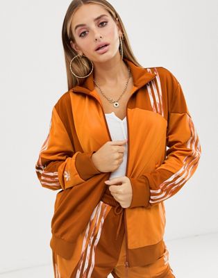 Orange dekonstrueret Firebird træningsjakke fra adidas Originals x Danielle Cathari