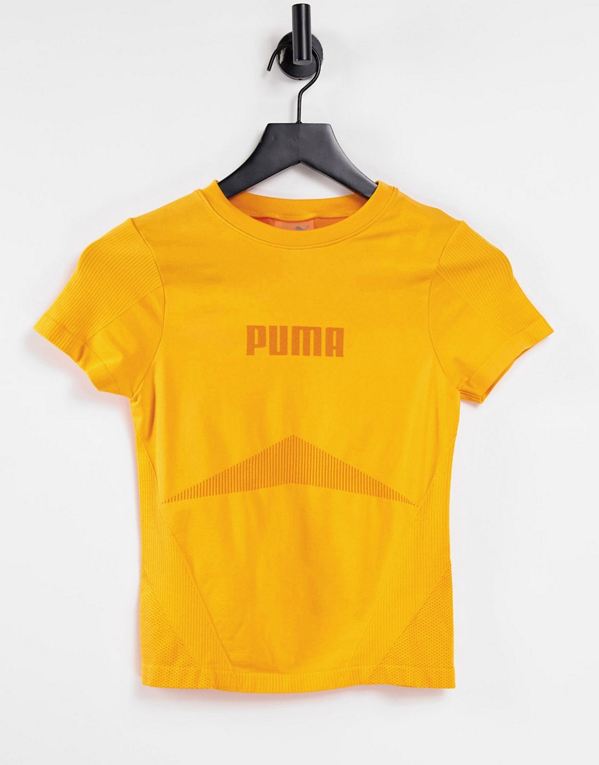 Оранжевая бесшовная футболка Training Evoknit-Желтый Puma 11563968