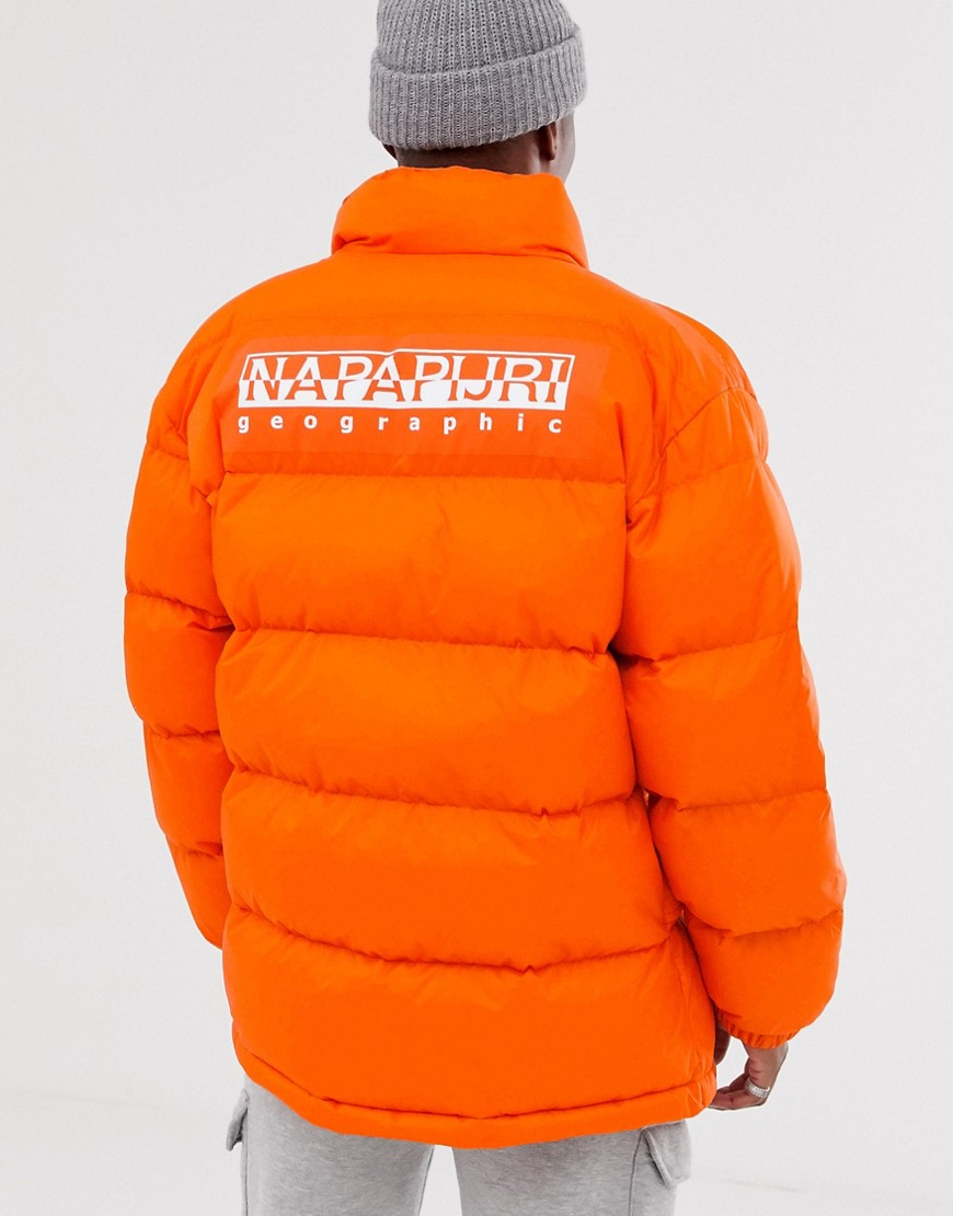 фото Оранжевая дутая куртка napapijri ari-оранжевый