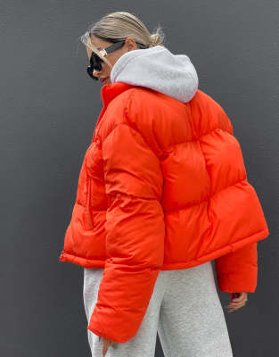 Пальто Оранжевая дутая куртка в стиле oversized ASOS Weekend Collective-Оранжевый цвет