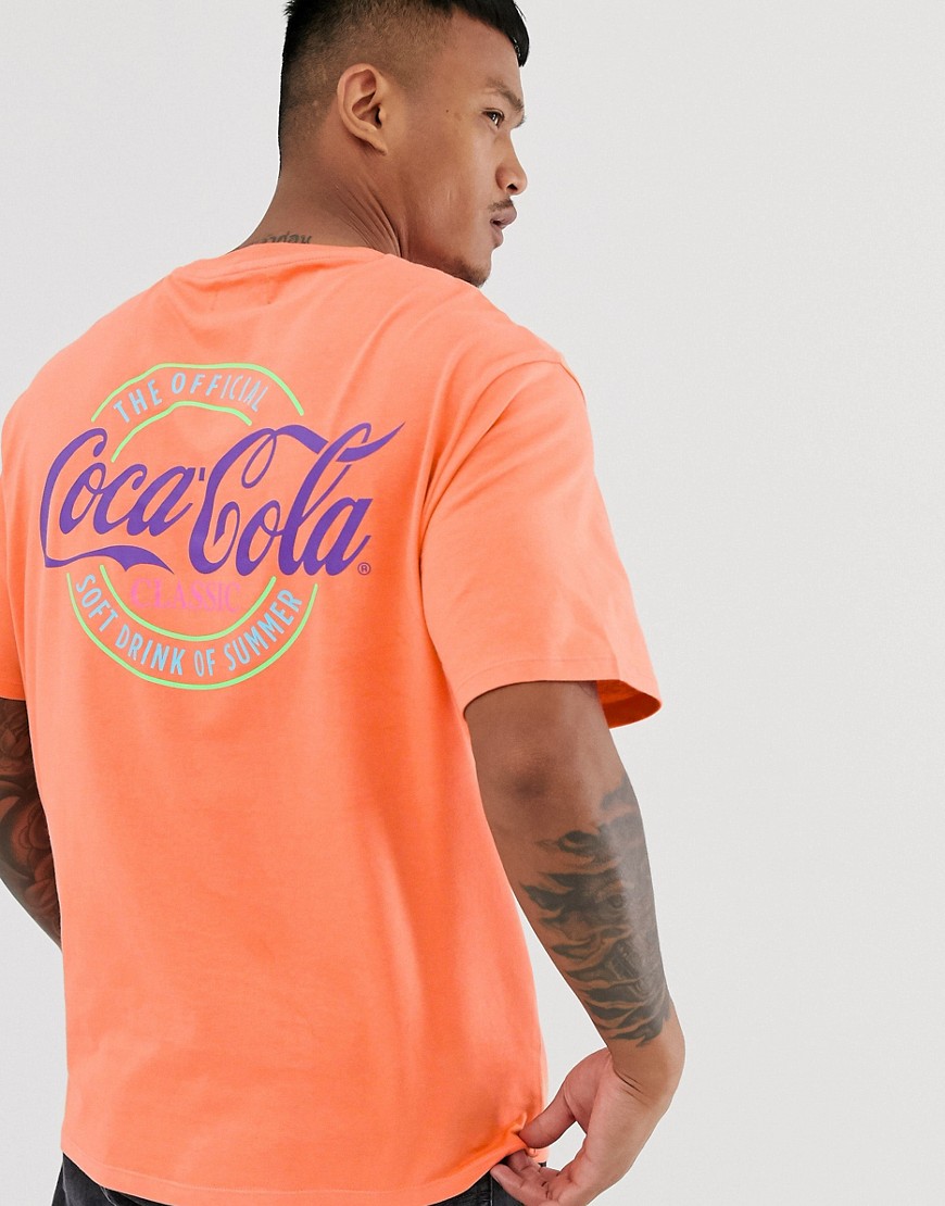 фото Оранжевая футболка с принтом \"coca-cola\" bershka-оранжевый