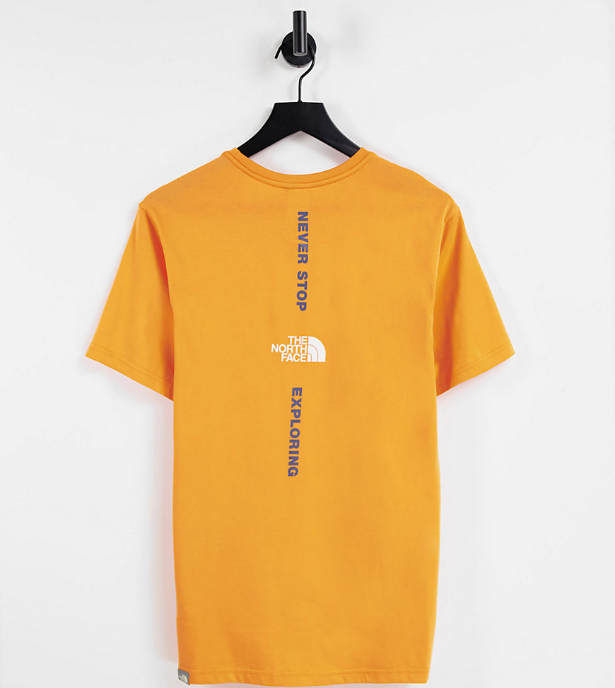 фото Оранжевая футболка с вертикальным принтом the north face – эксклюзивно для asos-оранжевый цвет