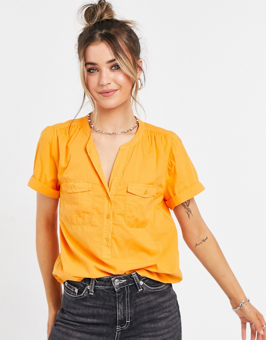 Оранжевая рубашка с короткими рукавами J. Crew-Оранжевый цвет