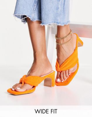 фото Оранжевые махровые сандалии с перемычкой между пальцами raid wide fit naryn-оранжевый цвет