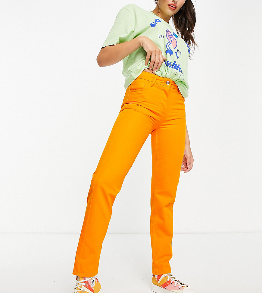 фото Оранжевые узкие джинсы с классической талией collusion new-оранжевый цвет