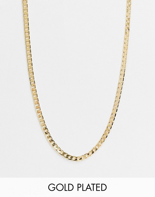 Orelia 16' flat link curb chain necklace in gold plate