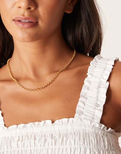 Orelia 18" chain necklace in 18k gold plated - view 1