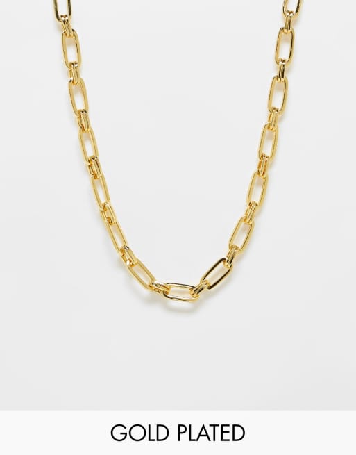 Orelia 18K gold plated 16 inch oval link chain necklace