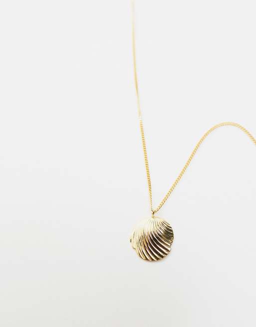 Orelia 18k gold plated 18" scallop coin necklace, 4 of 4