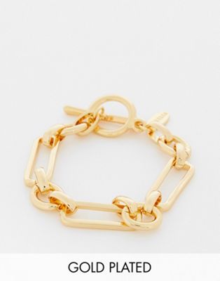 Orelia 18K gold plated chunky chain t-bar bracelet