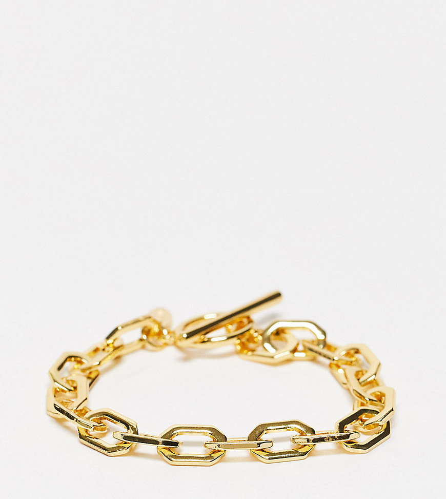 Orelia 18K gold plated chunky link t bar bracelet