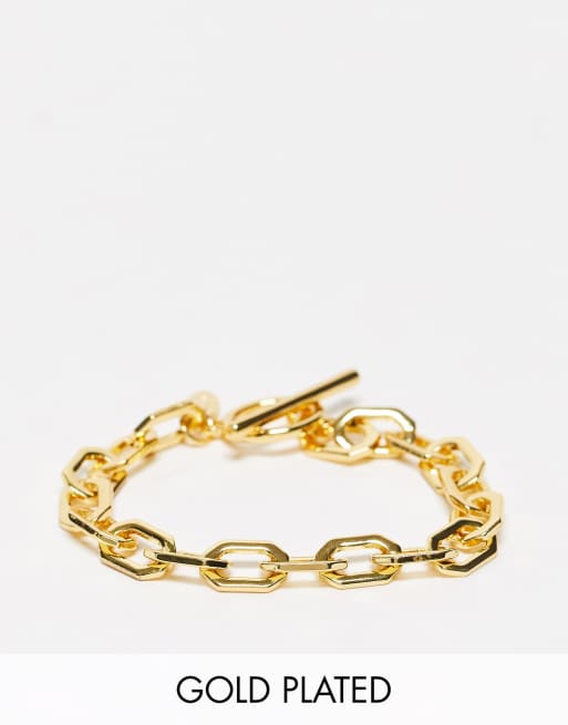 Orelia 18K gold plated chunky link t bar bracelet | ASOS