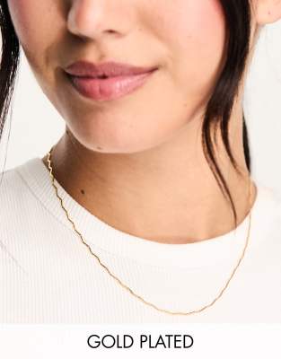Orelia Orelia 18k gold plated fine wave chain necklace