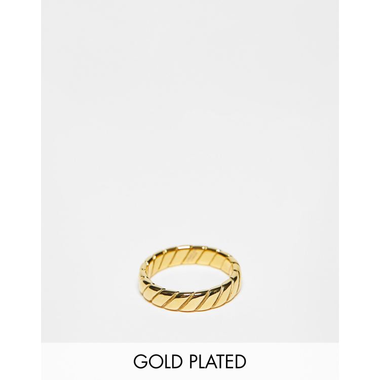 Orelia 18k gold plated metal flat twist ring | ASOS