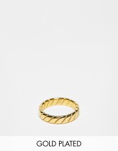 Orelia 18k gold plated ribbon twist bangle | ASOS