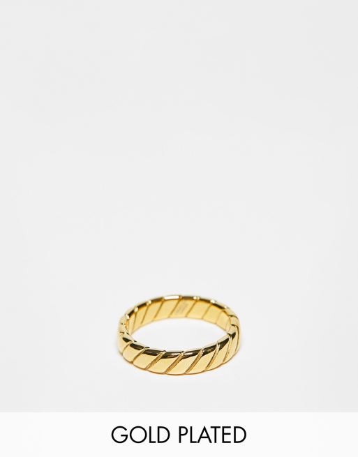 Orelia 18k gold plated metal flat twist ring | ASOS