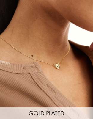 Orelia Orelia 18k gold plated molten heart pendant short length necklace