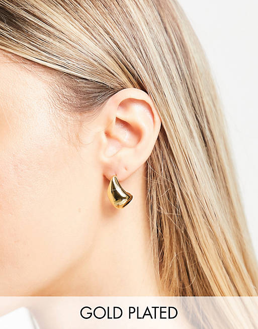 Orelia 18K gold plated molten stud earrings