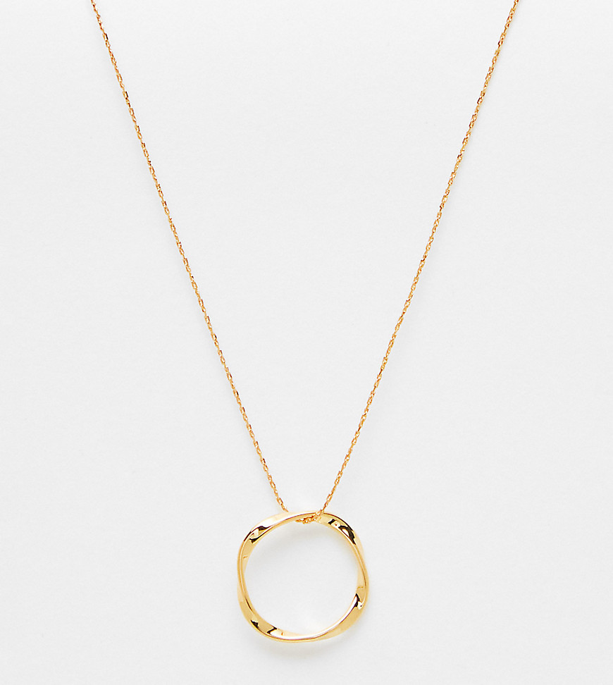 Orelia 18K gold plated necklace with molten open circle pendant